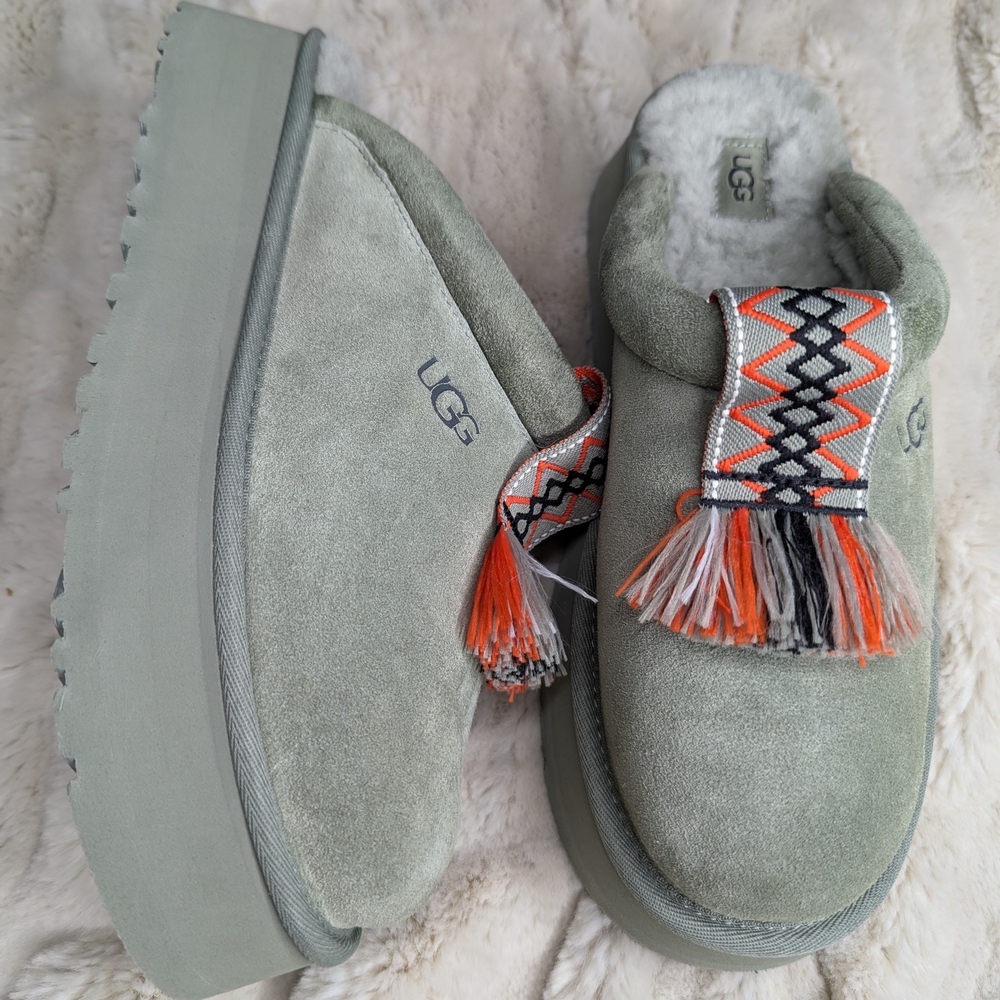 UGG TAZZLE OPEN BACK CLOGS in Sage Green, women’s size 9, Platform Slippers